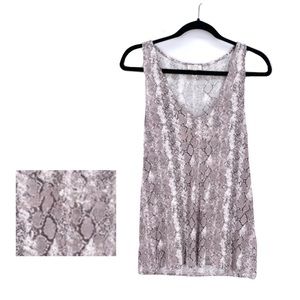 Joie Soft Joie Python Snakeskin Print Tank Top Size Small Summer Casual Tops